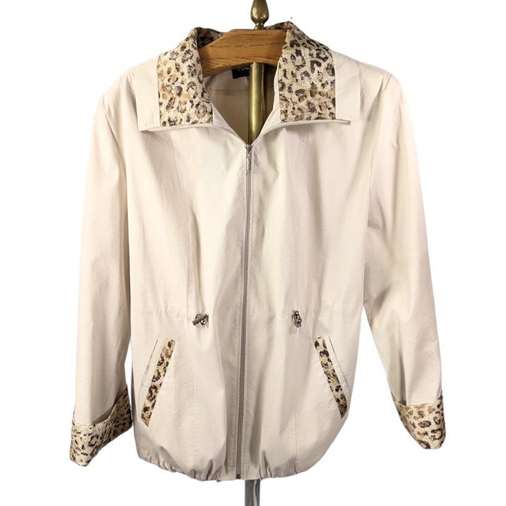 Exclusive Cream Colored Leopard Print Jacket